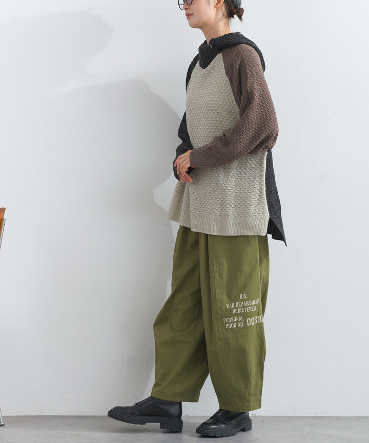 【iriey】混搭配色 寬鬆保暖 針織連帽外套 Japan E-Shop