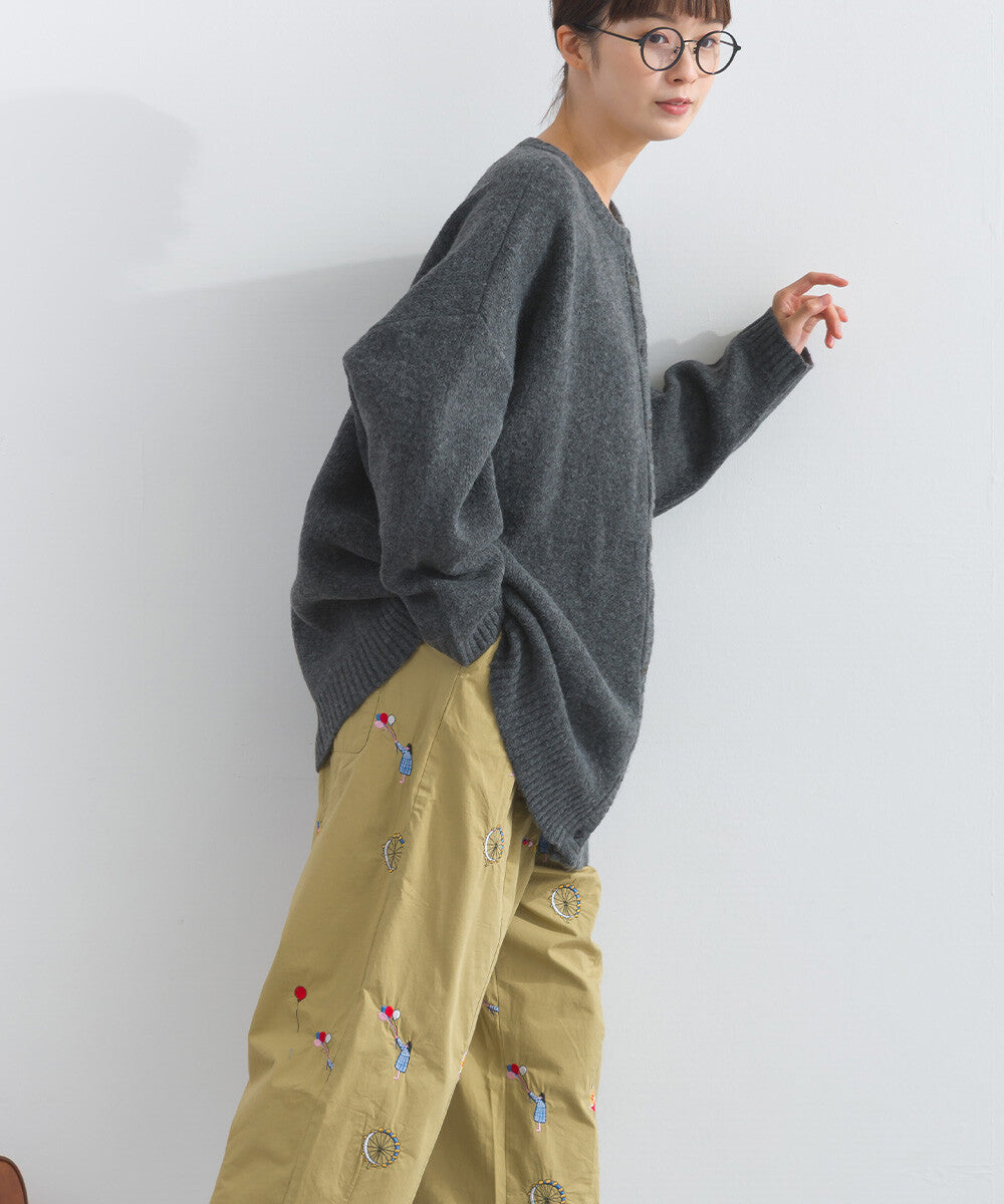 【iriey】隨機鈕扣 蓬鬆絨感 寬鬆針織開衫 Japan E-Shop
