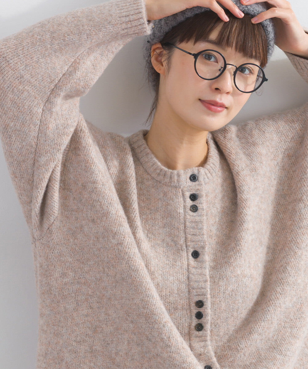 【iriey】隨機鈕扣 蓬鬆絨感 寬鬆針織開衫 Japan E-Shop