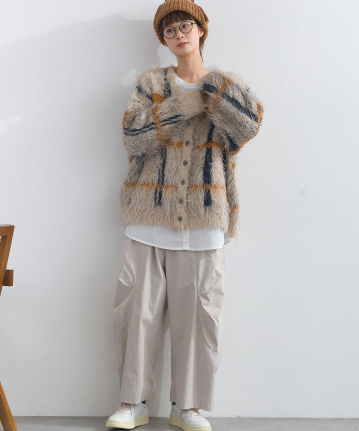 【iriey】豹紋刷毛 V領寬鬆 針織開衫 Japan E-Shop