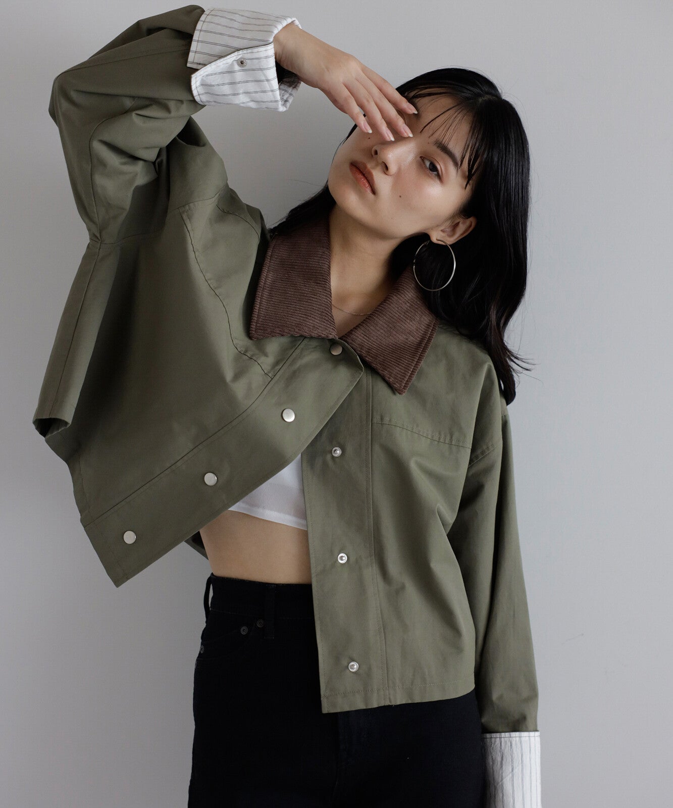 【TOPWHOLE】拼接燈芯絨領工裝外套 Japan E-Shop