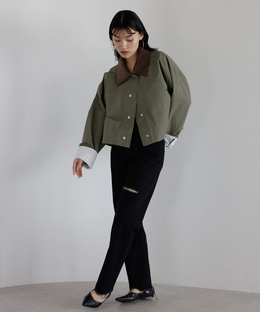 【TOPWHOLE】拼接燈芯絨領工裝外套 Japan E-Shop