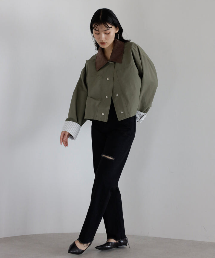 【TOPWHOLE】拼接燈芯絨領工裝外套 Japan E-Shop
