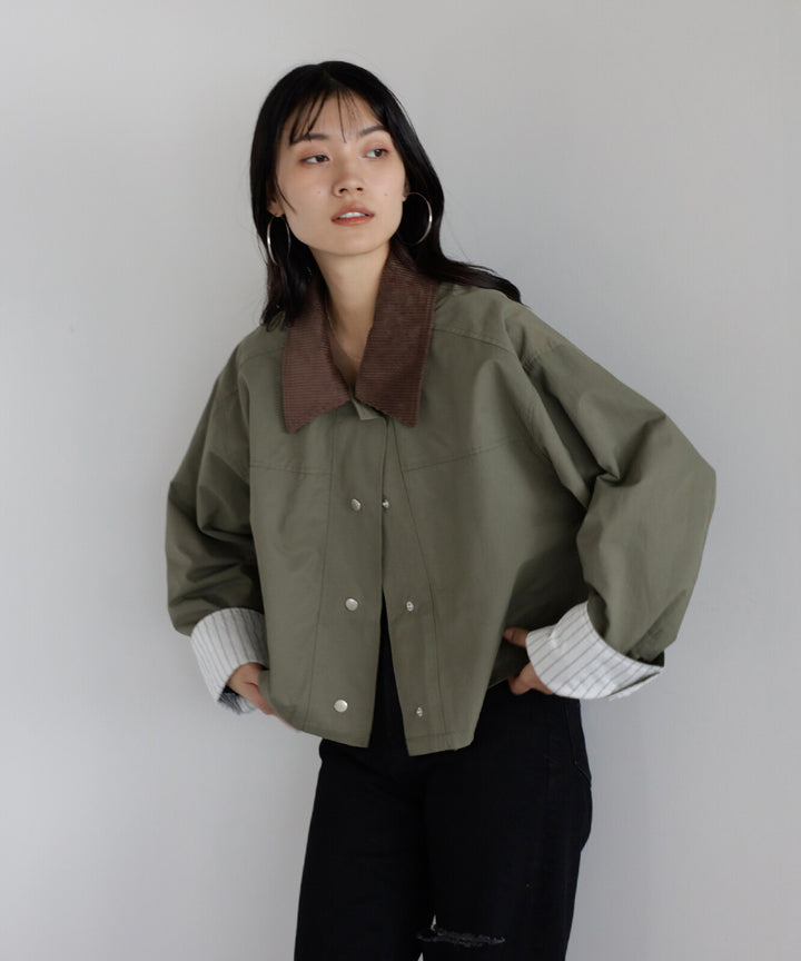 【TOPWHOLE】拼接燈芯絨領工裝外套 Japan E-Shop