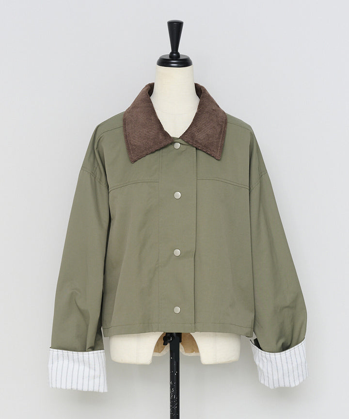 【TOPWHOLE】拼接燈芯絨領工裝外套 Japan E-Shop
