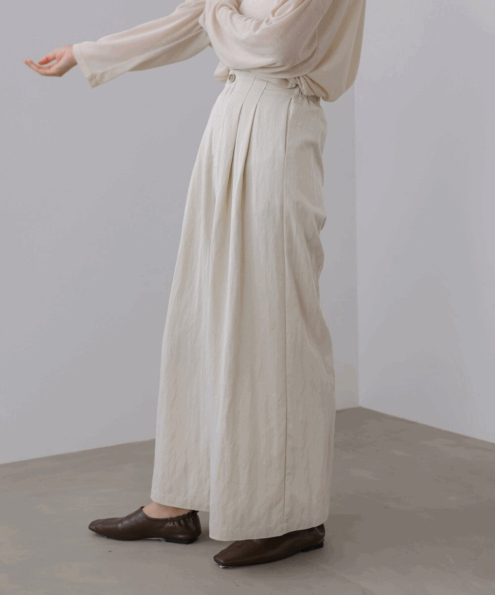 【Bou Jeloud】柔軟斜紋打褶寬褲 顏色