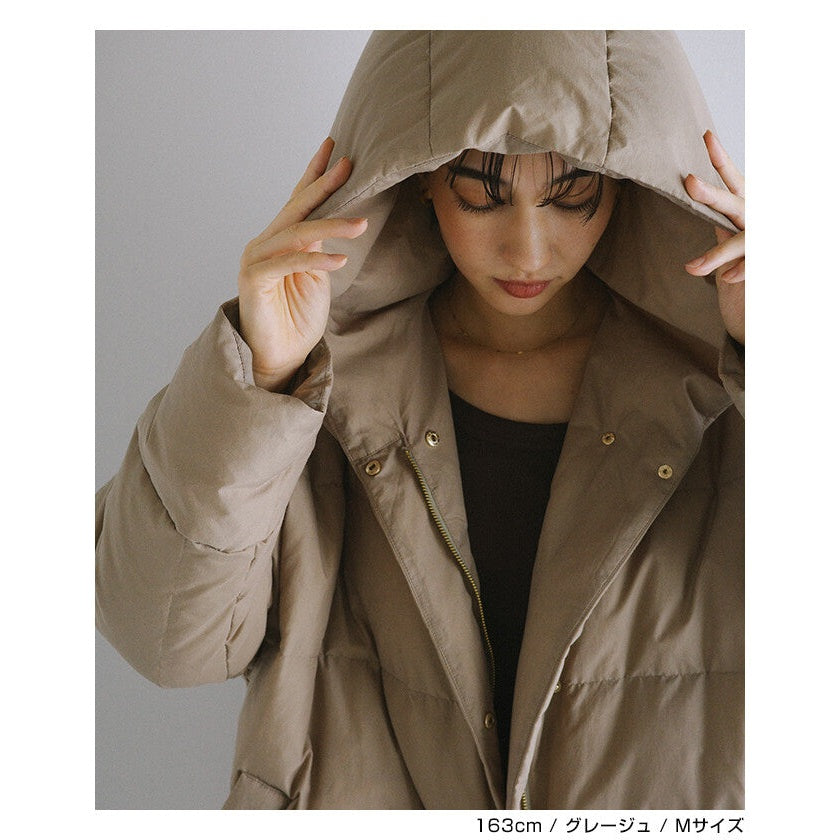 【evernavy】法國羽絨連帽蝙蝠袖側拉鍊外套 Japan E-Shop