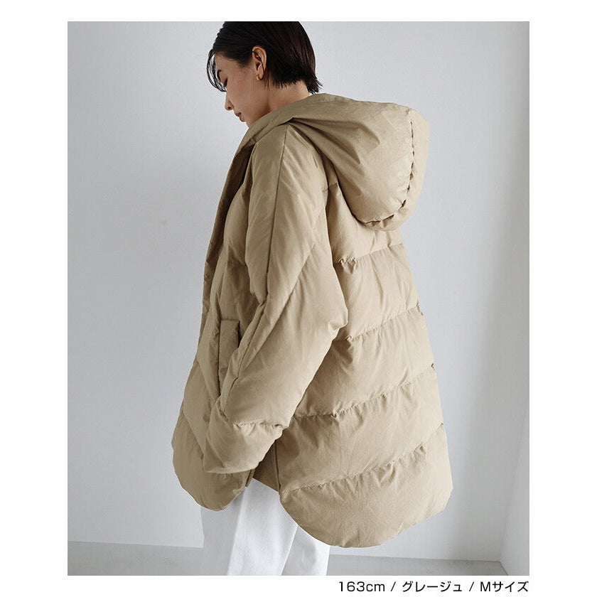 【evernavy】法國羽絨連帽蝙蝠袖側拉鍊外套 Japan E-Shop