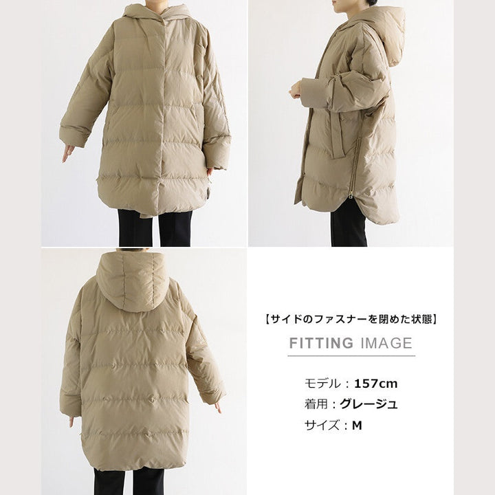 【evernavy】法國羽絨連帽蝙蝠袖側拉鍊外套 Japan E-Shop