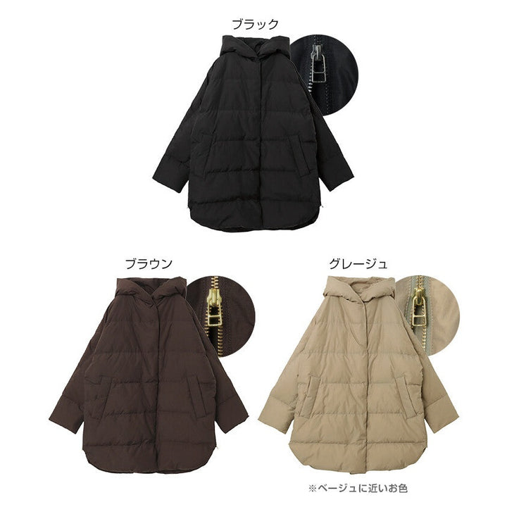 【evernavy】法國羽絨連帽蝙蝠袖側拉鍊外套 Japan E-Shop