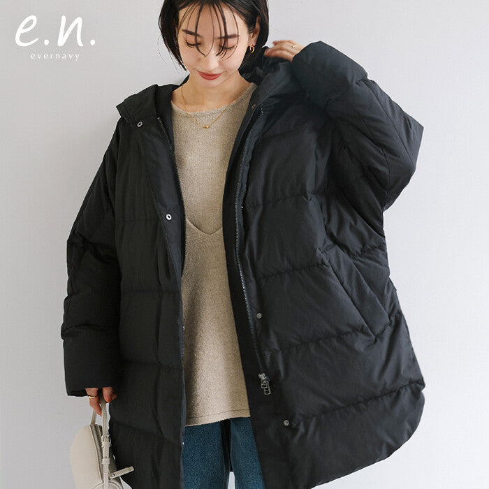 【evernavy】法國羽絨連帽蝙蝠袖側拉鍊外套 Japan E-Shop