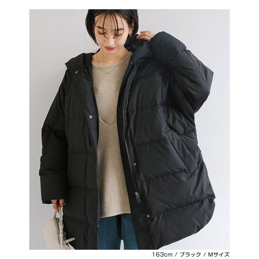【evernavy】法國羽絨連帽蝙蝠袖側拉鍊外套 Japan E-Shop