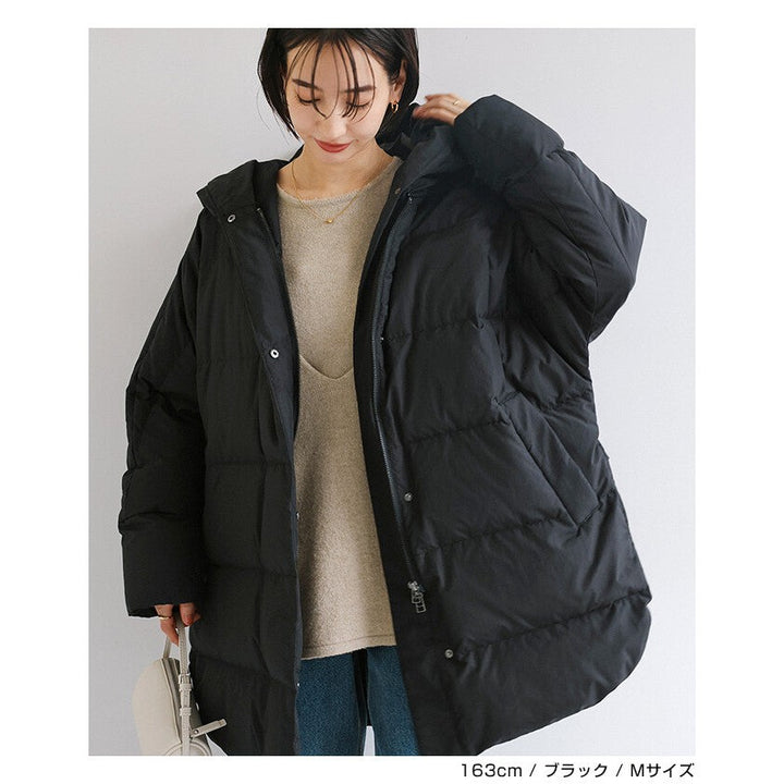 【evernavy】法國羽絨連帽蝙蝠袖側拉鍊外套 Japan E-Shop