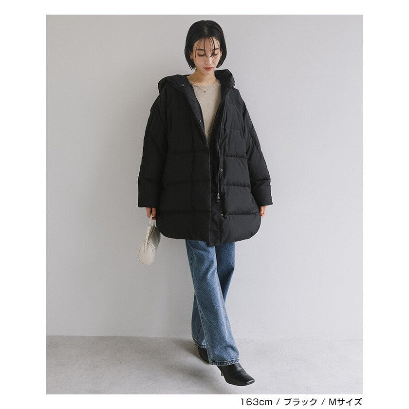 【evernavy】法國羽絨連帽蝙蝠袖側拉鍊外套 Japan E-Shop