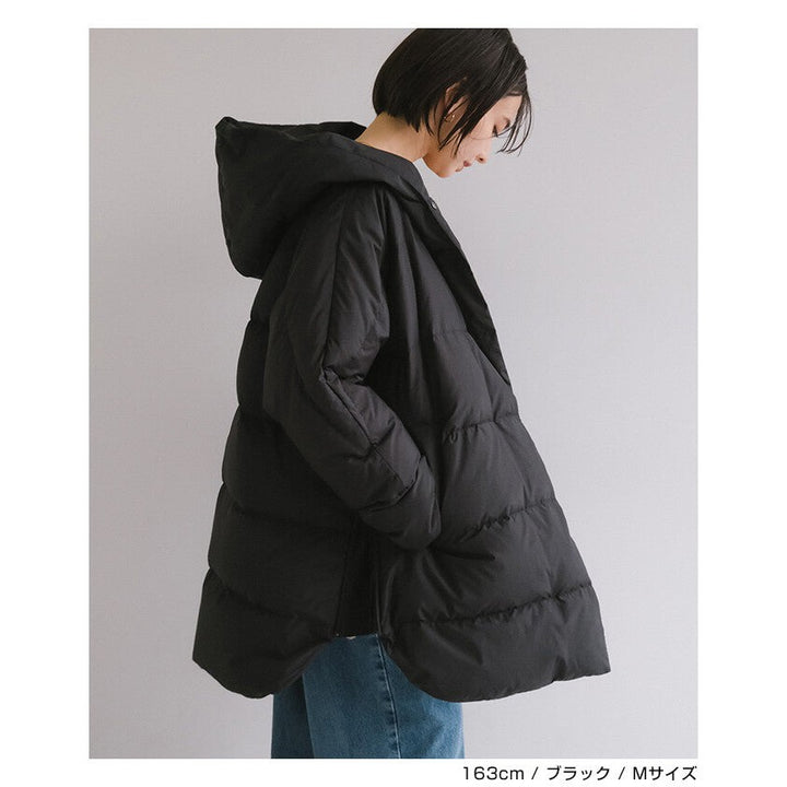 【evernavy】法國羽絨連帽蝙蝠袖側拉鍊外套 Japan E-Shop
