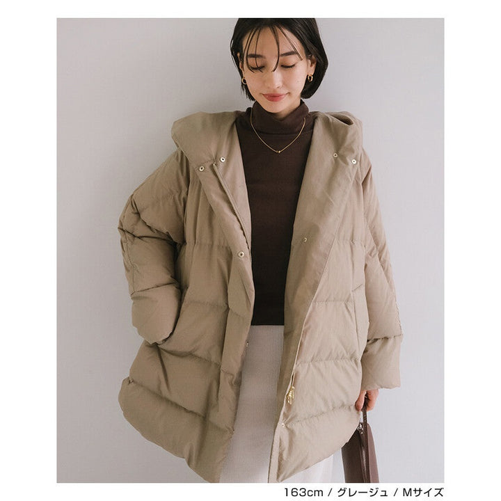【evernavy】法國羽絨連帽蝙蝠袖側拉鍊外套 Japan E-Shop
