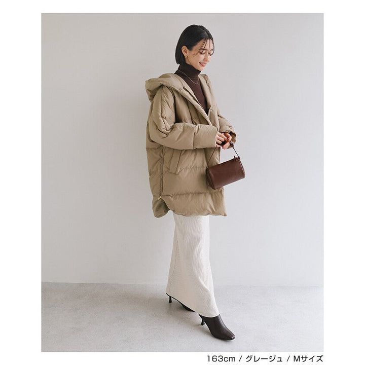【evernavy】法國羽絨連帽蝙蝠袖側拉鍊外套 Japan E-Shop