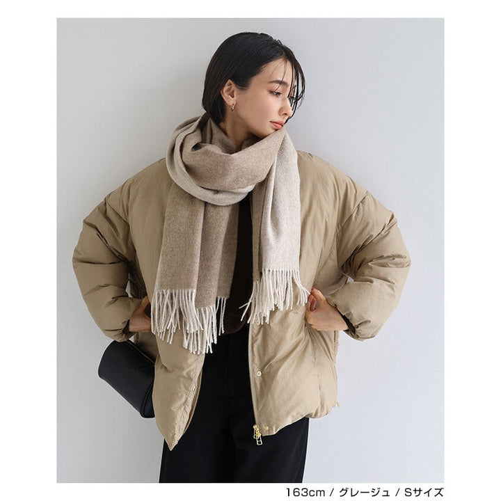 【evernavy】法國羽絨無領寬版側拉鍊外套 Japan E-Shop