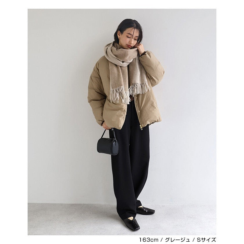 【evernavy】法國羽絨無領寬版側拉鍊外套 Japan E-Shop