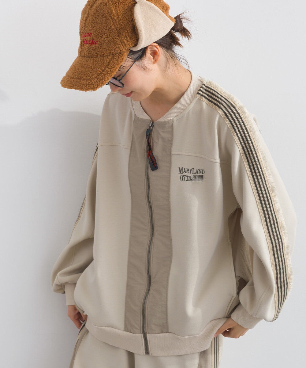 【iriey】流蘇線條織帶 彈力布料 拉鍊短外套 Japan E-Shop