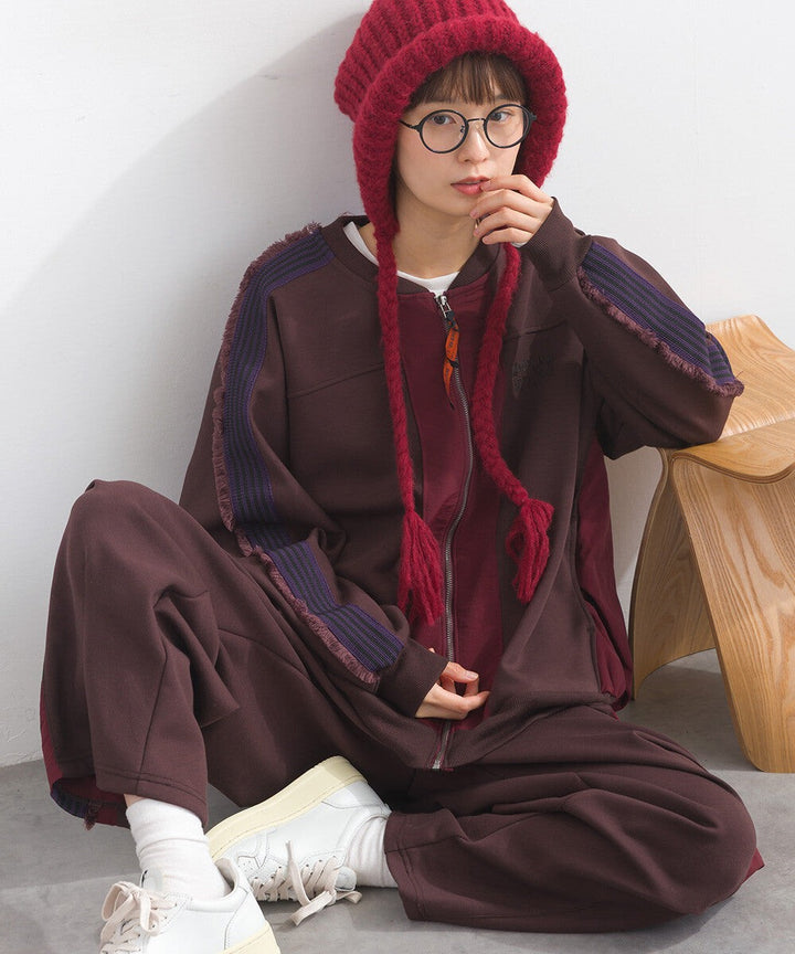 【iriey】流蘇線條織帶 彈力布料 拉鍊短外套 Japan E-Shop