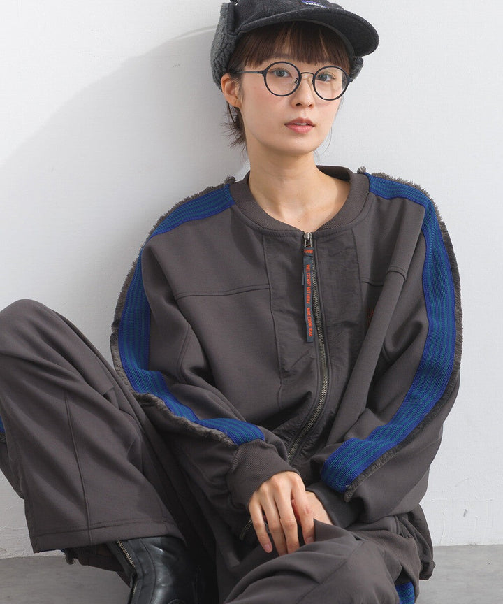 【iriey】流蘇線條織帶 彈力布料 拉鍊短外套 Japan E-Shop
