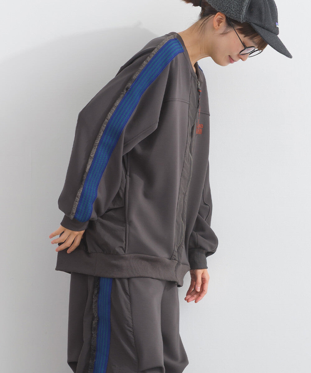 【iriey】流蘇線條織帶 彈力布料 拉鍊短外套 Japan E-Shop
