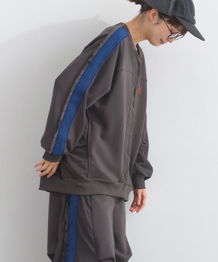 【iriey】流蘇線條織帶 彈力布料 拉鍊短外套 Japan E-Shop