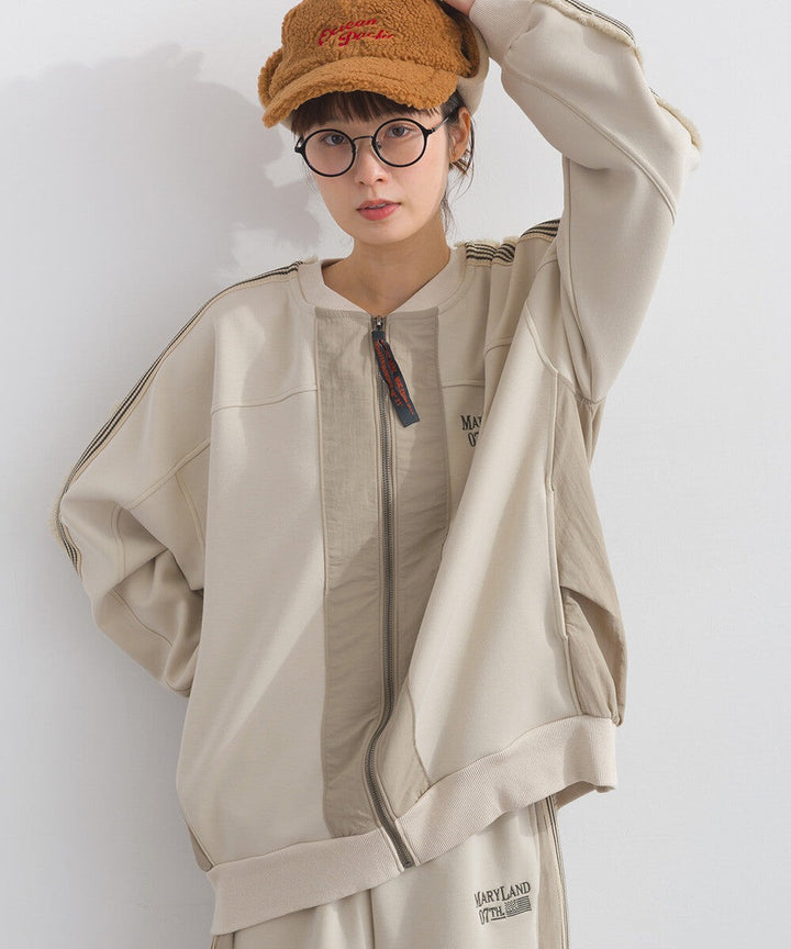 【iriey】流蘇線條織帶 彈力布料 拉鍊短外套 Japan E-Shop