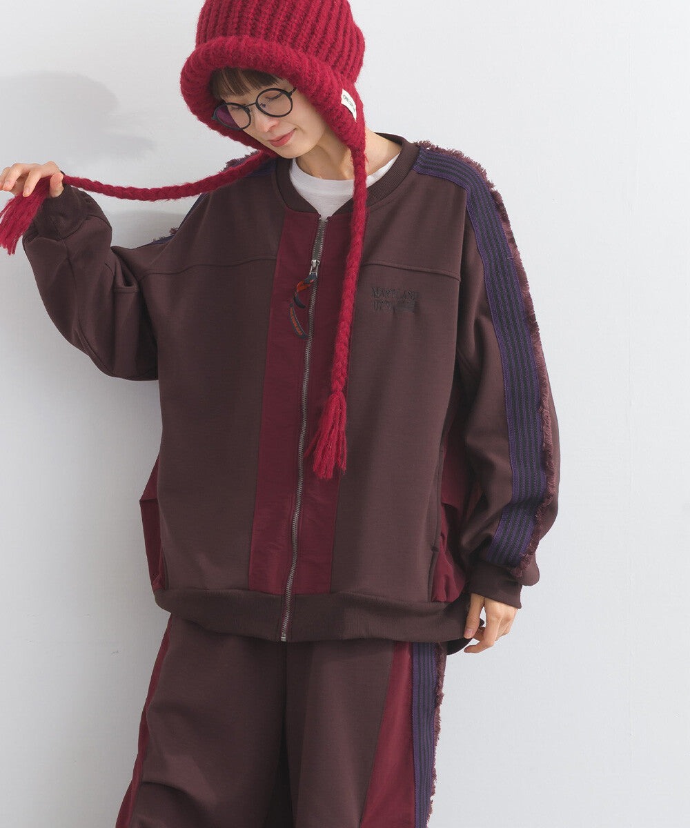 【iriey】流蘇線條織帶 彈力布料 拉鍊短外套 Japan E-Shop