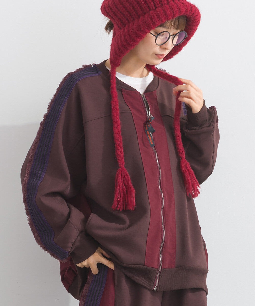 【iriey】流蘇線條織帶 彈力布料 拉鍊短外套 Japan E-Shop