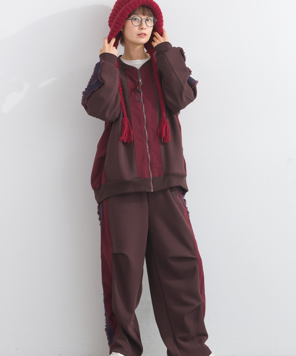 【iriey】流蘇線條織帶 彈力布料 拉鍊短外套 Japan E-Shop