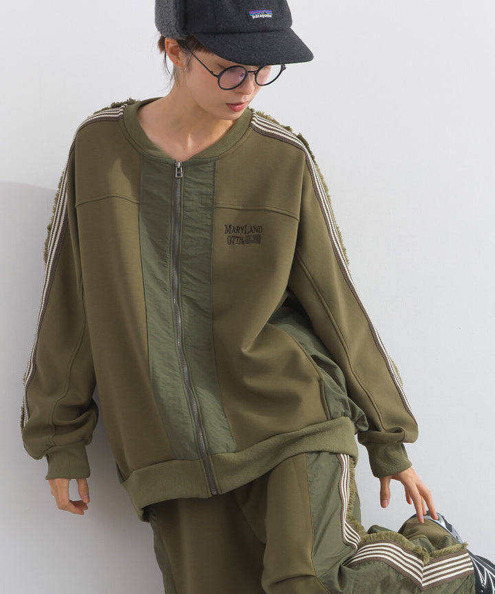 【iriey】流蘇線條織帶 彈力布料 拉鍊短外套 Japan E-Shop