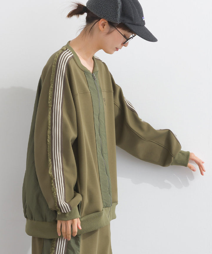 【iriey】流蘇線條織帶 彈力布料 拉鍊短外套 Japan E-Shop