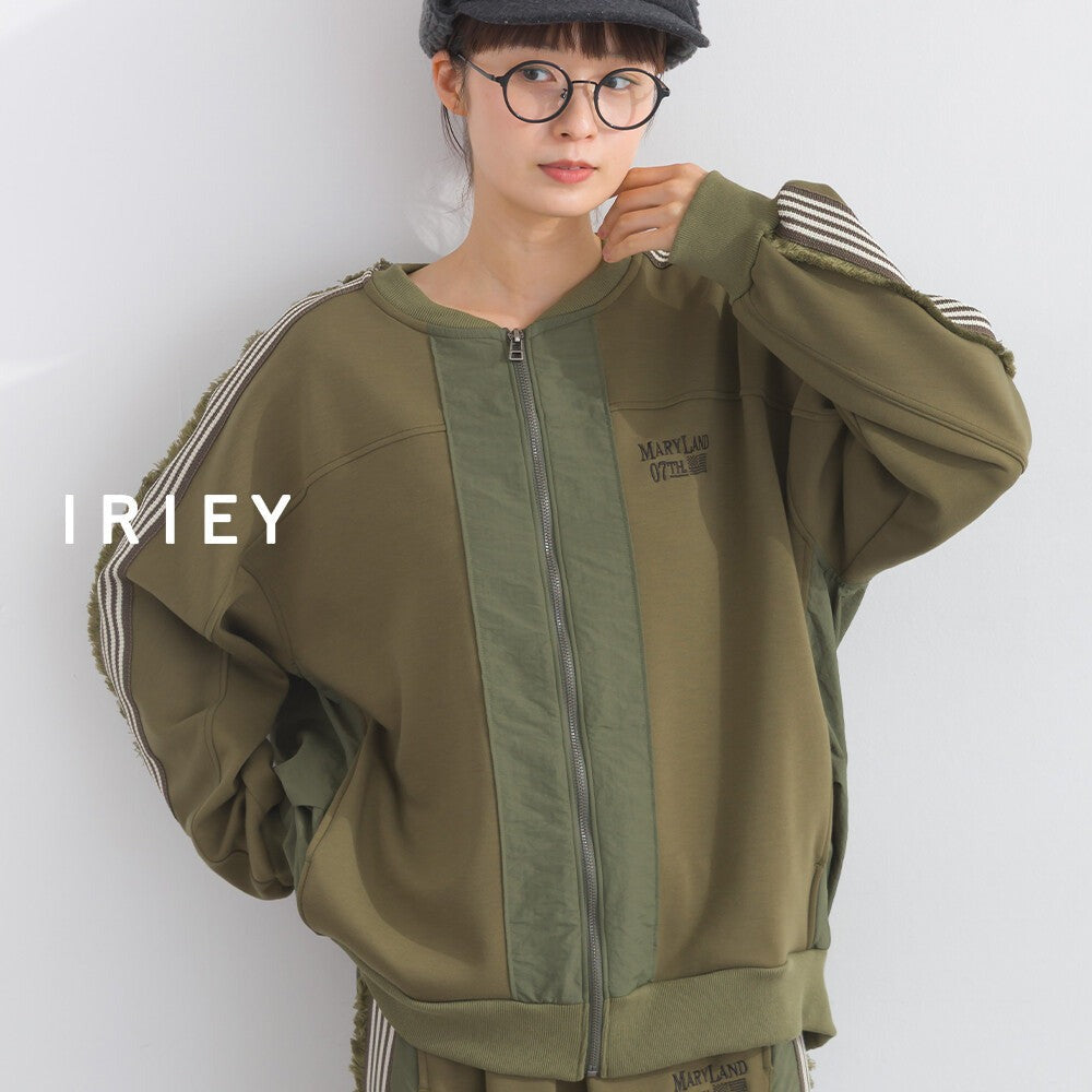【iriey】流蘇線條織帶 彈力布料 拉鍊短外套 顏色