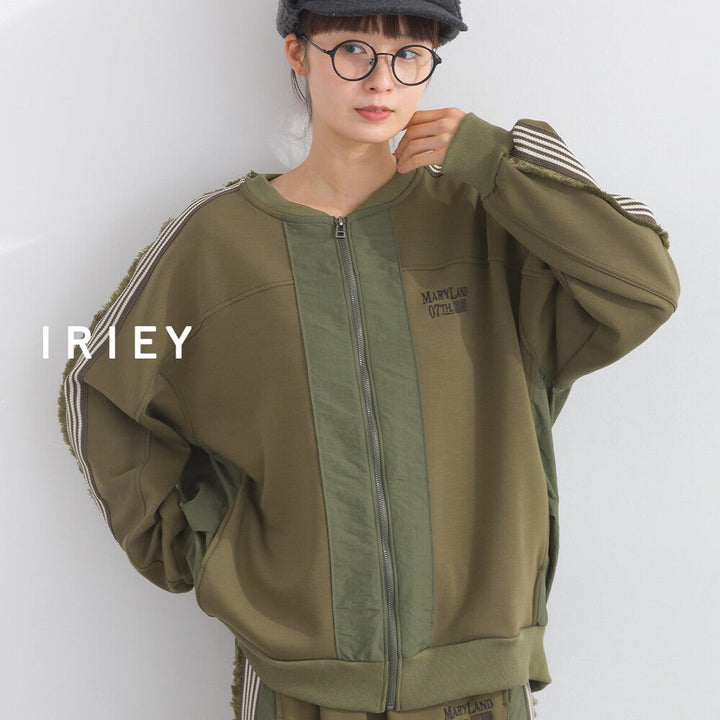 【iriey】流蘇線條織帶 彈力布料 拉鍊短外套 Japan E-Shop