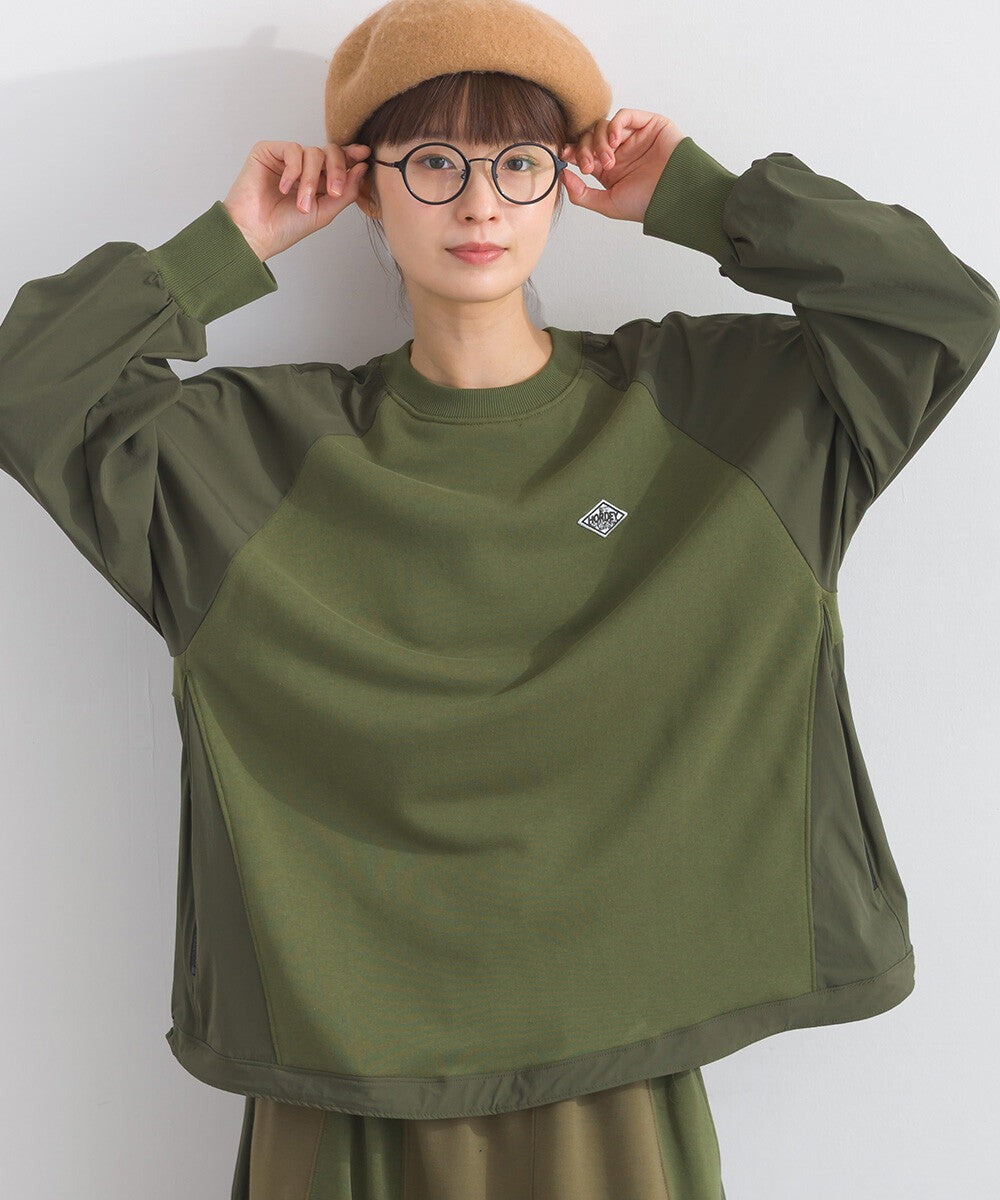 【iriey】復古改造風 厚刷毛×尼龍拼接 拉鍊套頭衫 Japan E-Shop