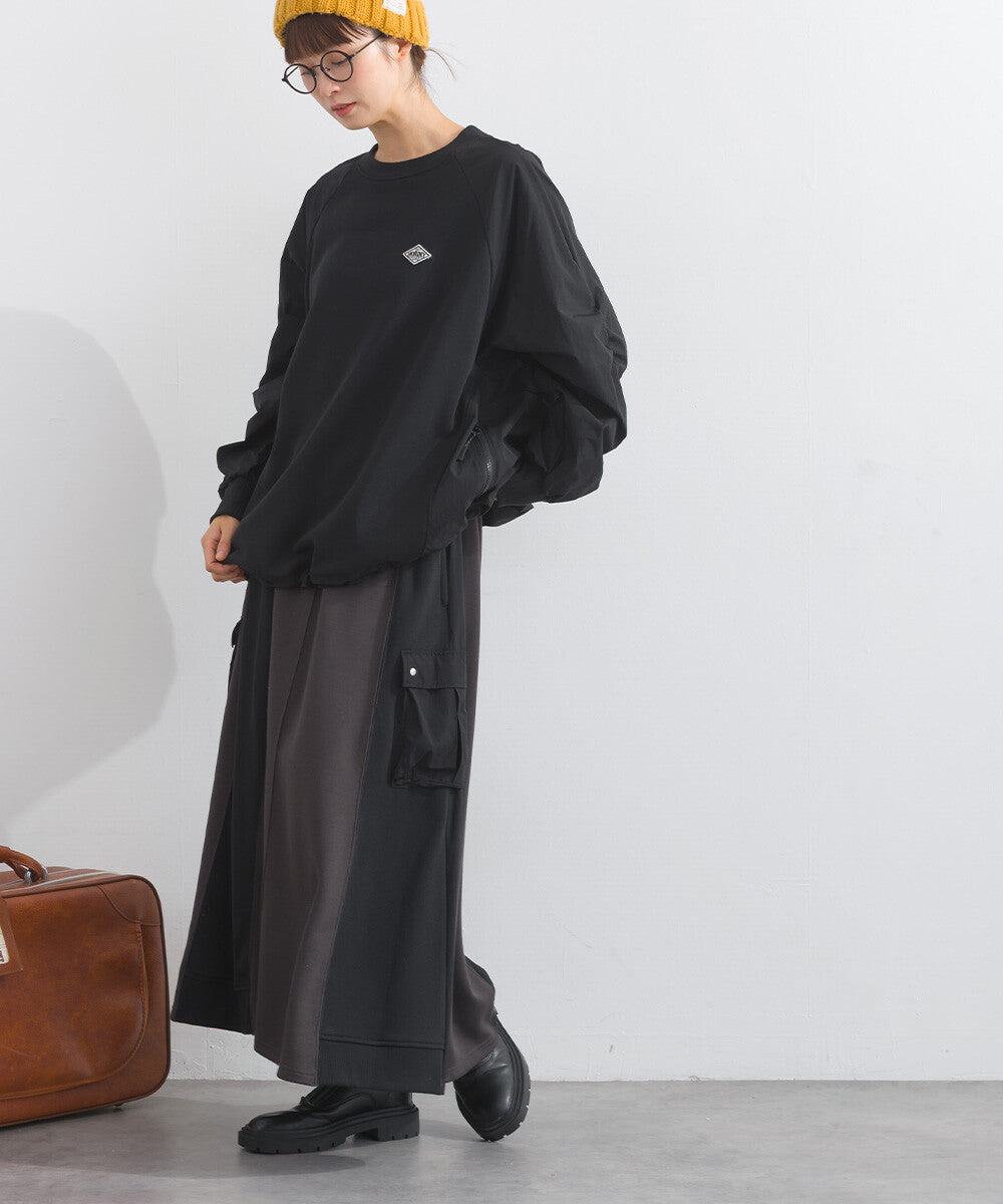 【iriey】復古改造風 厚刷毛×尼龍拼接 拉鍊套頭衫 Japan E-Shop