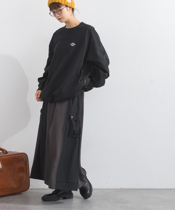 【iriey】復古改造風 厚刷毛×尼龍拼接 拉鍊套頭衫 Japan E-Shop