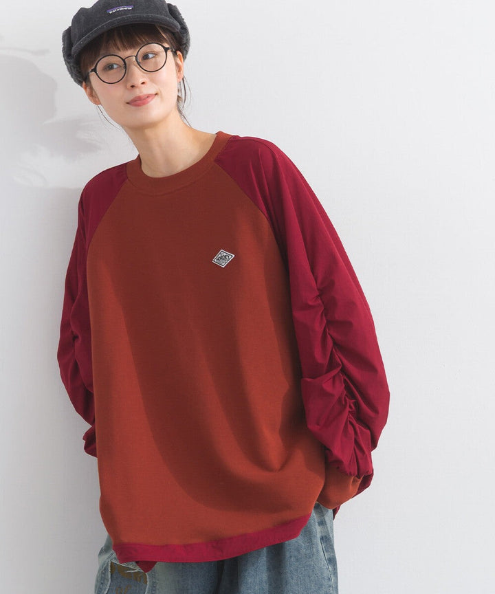 【iriey】復古改造風 厚刷毛×尼龍拼接 拉鍊套頭衫 Japan E-Shop
