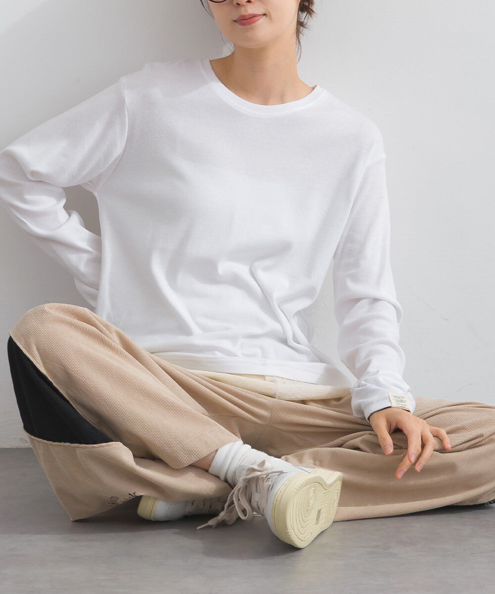 【iriey】燈芯絨側褶 多款品牌字母 撞色配色長褲 Japan E-Shop