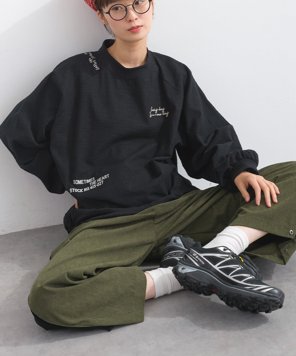 【iriey】燈芯絨側褶 多款品牌字母 撞色配色長褲 Japan E-Shop