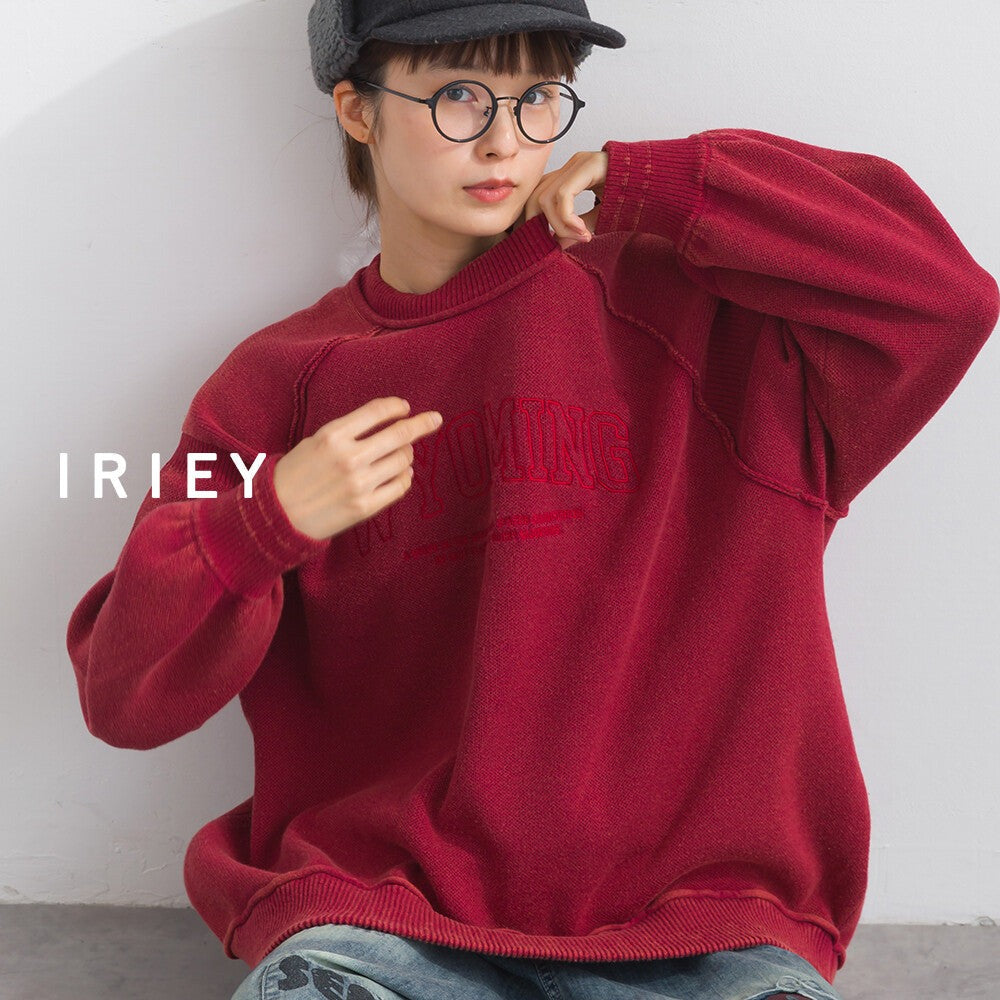 【iriey】雪花水洗 針織感 復古品牌字母套頭衫 Japan E-Shop