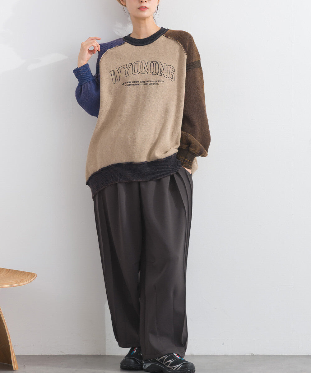 【iriey】雪花水洗 針織感 復古品牌字母套頭衫 Japan E-Shop