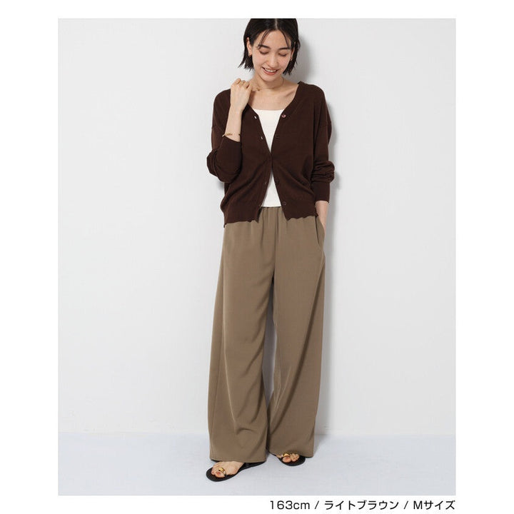 【evernavy】垂墜感鬆緊腰口袋寬直筒長褲 Japan E-Shop