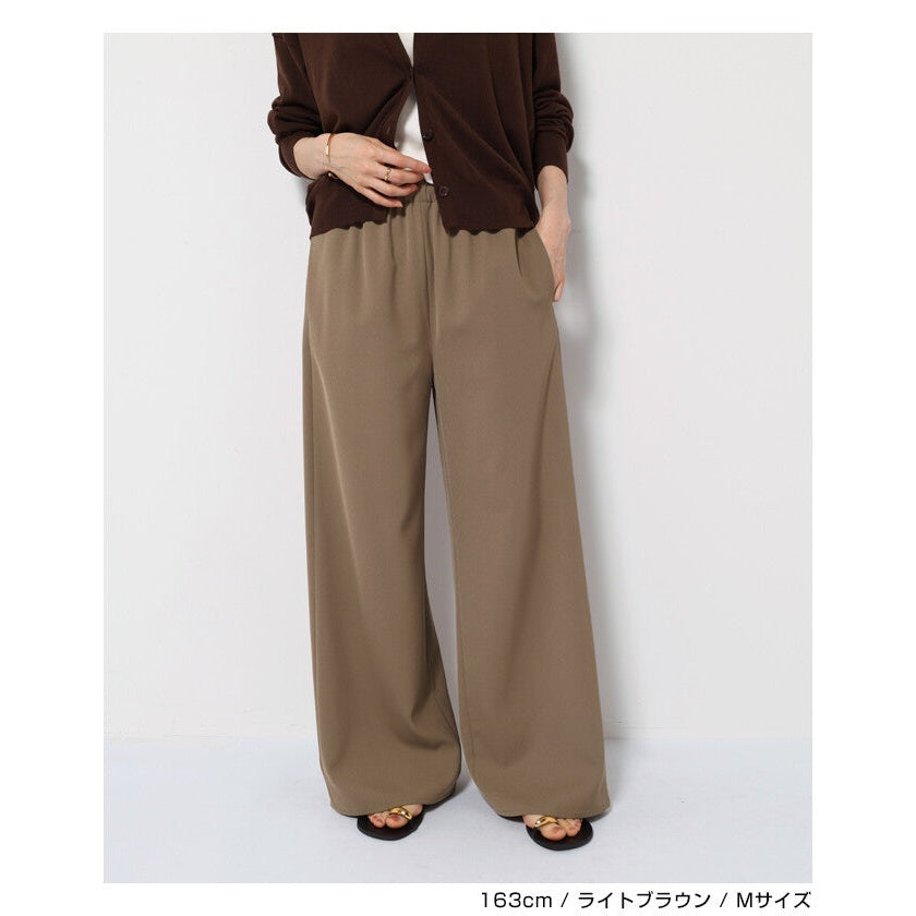 【evernavy】垂墜感鬆緊腰口袋寬直筒長褲 Japan E-Shop