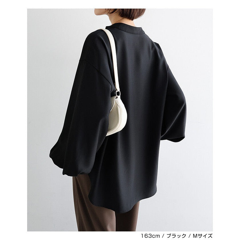 【evernavy】垂墜無領蓬袖長袖襯衫 Japan E-Shop