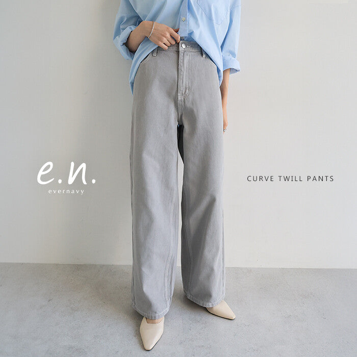 【evernavy】100%純棉斜紋高腰弧形長褲 S至XL Japan E-Shop