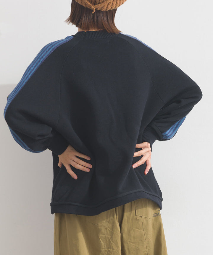 【iriey】肩袖線條織帶 側口袋配色 彈性布料套頭衫 Japan E-Shop