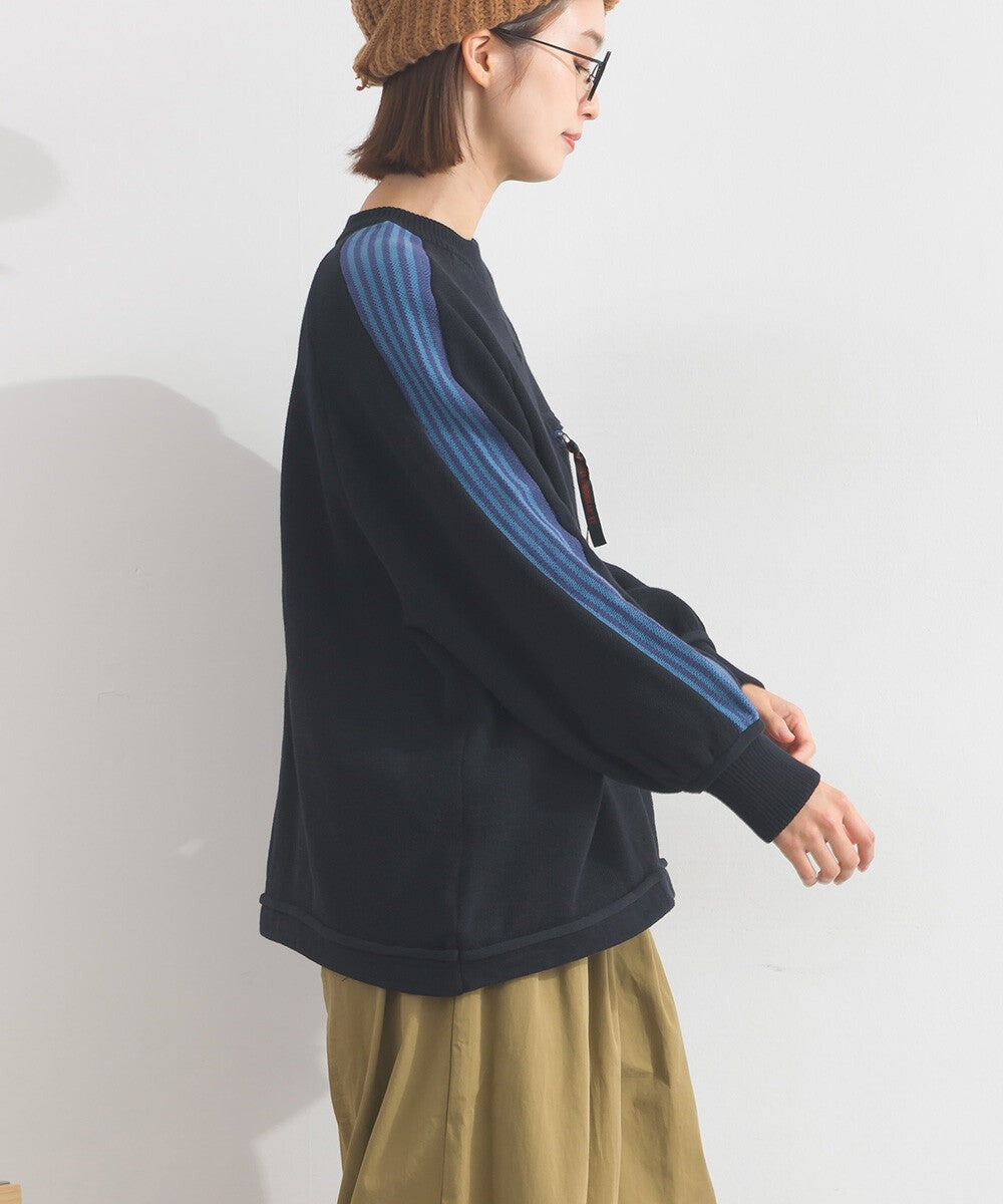【iriey】肩袖線條織帶 側口袋配色 彈性布料套頭衫 Japan E-Shop